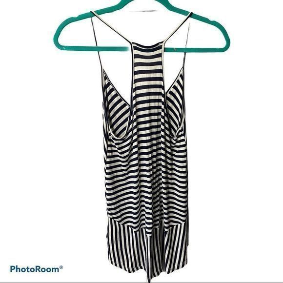 Soft joie navy razor back stripped tank small - Picture 3 of 7